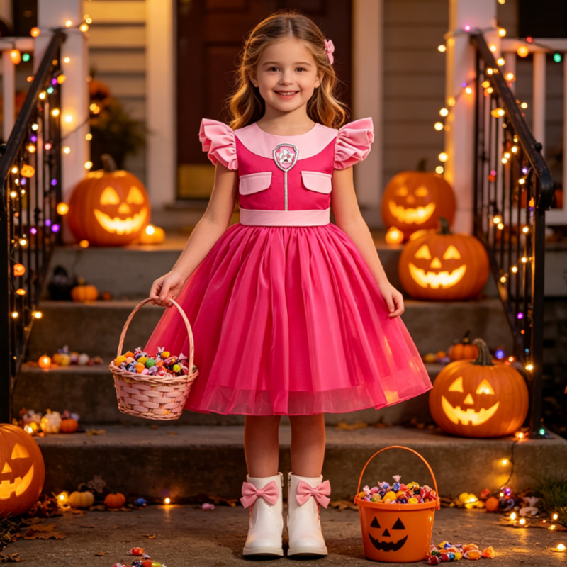 Baby Tutu Skirt - Kids Paw Dog Costume Pink Princess
