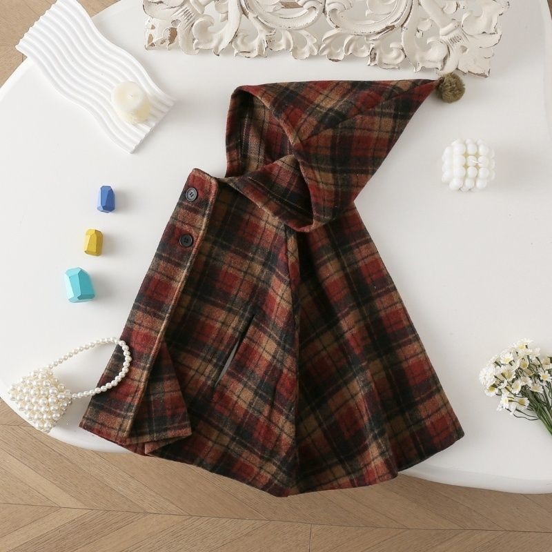 Girls Plaid Cape Children's Co - Baby Clothing Winter ulasan dan harga