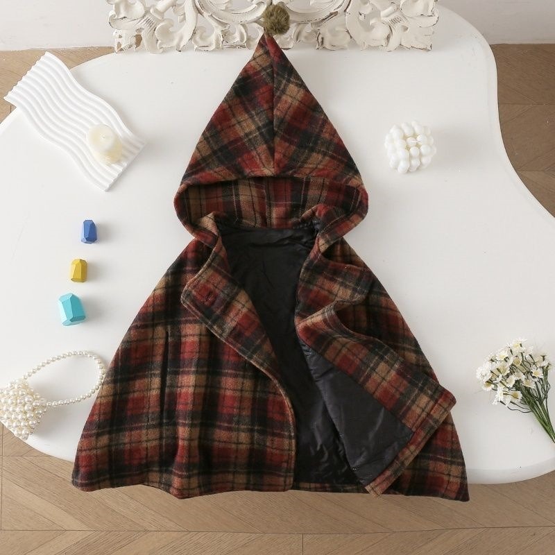 Girls Plaid Cape Children's Co - Baby Clothing Winter ulasan dan harga