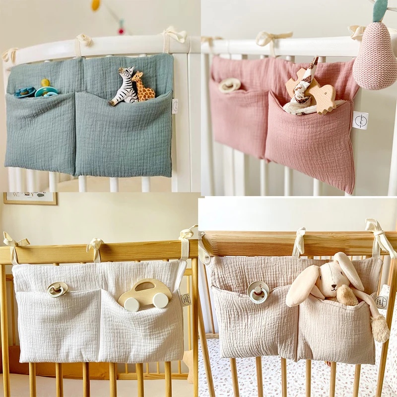 1/2pcs Baby Crib Organizer Cot - Baby Clothing Bag ulasan dan harga