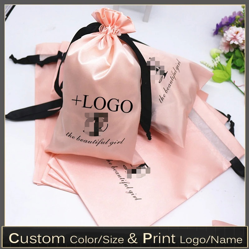 20PCS Baby Pink Silk Satin Pou - Baby Clothing Bag ulasan dan harga