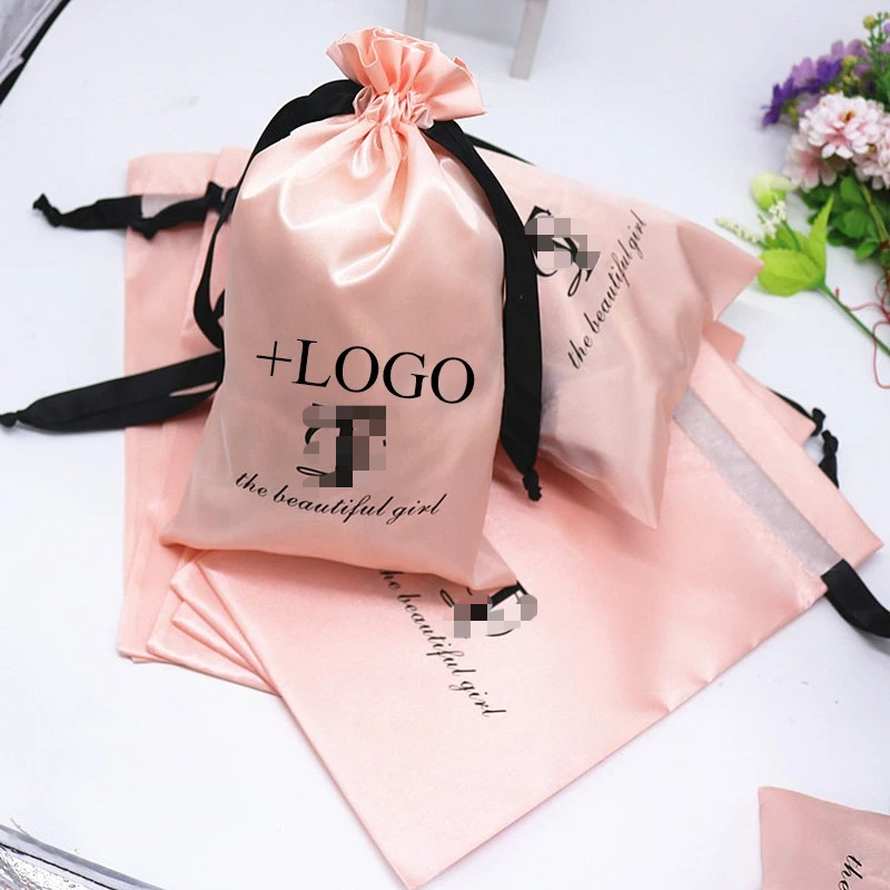 20PCS Baby Pink Silk Satin Pou - Baby Clothing Bag ulasan dan harga