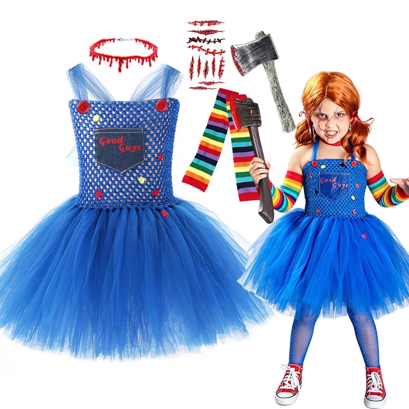 Girls Halloween Scary Doll Cos - Baby Tutu Skirt ulasan dan harga